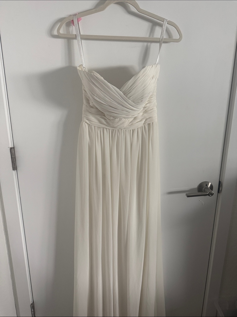 Bill Levkoff Ivory Strapless Chiffon Gown